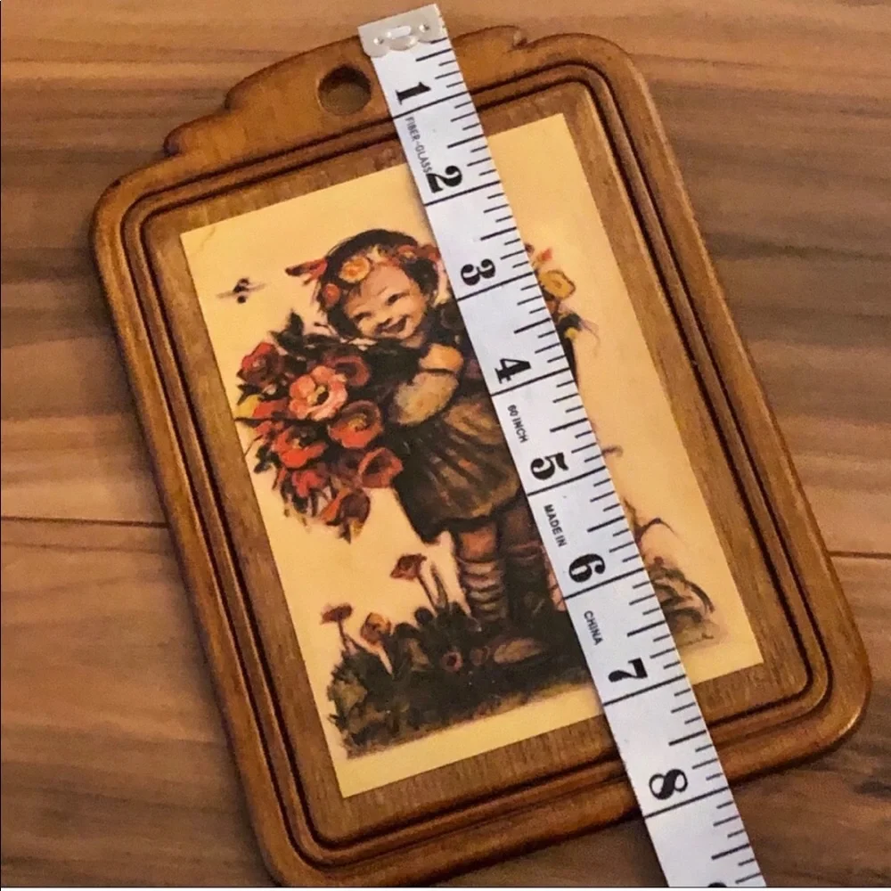 1970’s Evan’s Wooden Hobo Flower Girl Wall Art, Made‎ in the USA